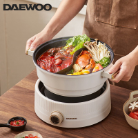 大宇(DAEWOO)分体式电火锅家用 电煮锅多功能炒锅涮煮多用途小火锅不沾电热锅1-4人用送礼S18-NTB