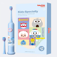 舒客(Saky)儿童电动牙刷软毛护龈F2蓝色款一个机身+两个刷头