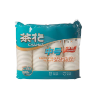 茶花(CHAHUA)中号淋膜纸杯(1X100)3102-D