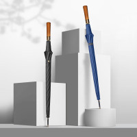 美度(MAYDU)长柄自动开超大实木手柄伞大号加固直杆防风长柄晴雨伞M6008