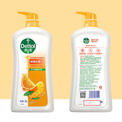 滴露(Dettol)沐浴露柑橘沁爽950g*1瓶 身体沐浴乳液