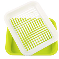 茶花(CHAHUA)其他日杂小件塑料双层茶托水果盘长方形沥水托盘 1001-B