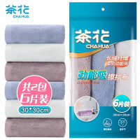 茶花(CHAHUA)其他日杂小件厨房吸水不掉毛劲能吸擦拭布6片装 30*30cm 220003