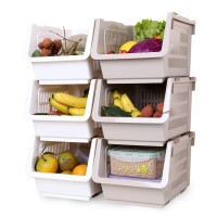 茶花(CHAHUA)其他日杂小件斜口层叠收纳筐置物架35*23*20cm 2894