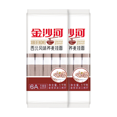 金沙河500g方袋西北风味荞麦挂面*2