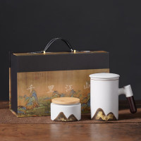 五拾缘远山木柄杯套组 WSY-23D01