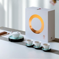 万仟堂整套茶具陶瓷功夫盖碗茶具套装带茶盘1壶1承13杯3碟 怜香惜玉