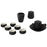 万仟堂整套陶瓷中式茶具套装 1壶1壶承1海6杯1茶叶罐 汉风候02 10头