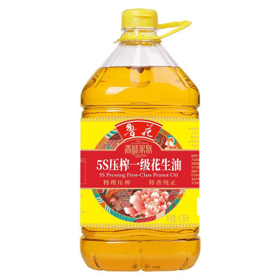 鲁花 香味家族5S压榨一级花生油4.36L/桶