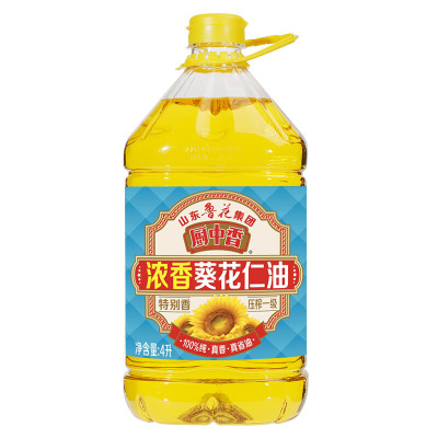 鲁花 厨中香压榨一级浓香葵花仁油4L/桶