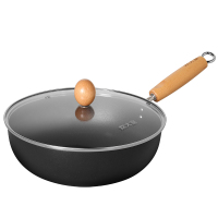 炊大皇(COOKER KING)圆嘟嘟精铁炒锅无涂层多用平底煎炒锅28cm YD28CG