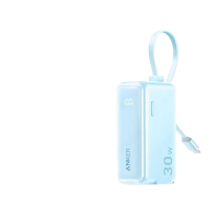 ANKER安克能量棒三合一充电宝5000毫安PD30W自带type-c线A1636 蓝