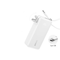 ANKER能量棒三合一充电宝Plus自带数据线10000毫安A1637 白