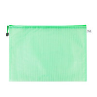 华杰网格拉链袋文件袋A3[大号]HF68B绿色 10个装