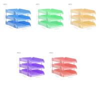 华杰桌面收纳架3层五色组合5件装[配8根支杆]H823