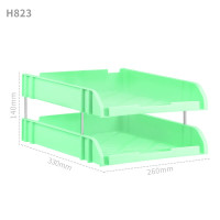 华杰桌面收纳架2层绿色[配4根支杆]H823 10件装