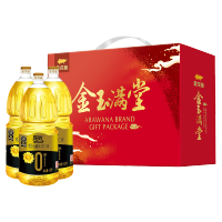 金龙鱼阳光零反式脂肪压榨葵花仁油1.5L*3瓶 金玉满堂4.5L礼盒装