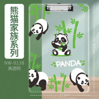 华杰书写板夹NW-0138高透明-熊猫家族[四只熊猫/10个装]