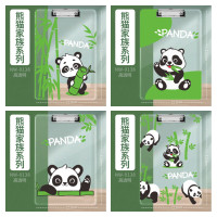 华杰书写板夹NW-0138高透明-熊猫家族四款随机发/10个装