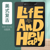 华杰书写板夹NW-0142炫酷黑-美式复古[黄字/10个装]