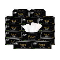 洁柔原生木浆黑Face抽纸110抽18包纸巾BR126-18E