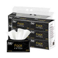 洁柔抽纸黑FACE面巾纸3层加厚150抽6包2提抽取式卫生纸巾餐巾纸BR060-06E
