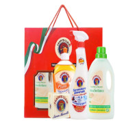 大公鸡管家(CHANTECLAIR)四件套 油污净600ml浓缩洗洁精500ml马赛皂300g洗衣液1500ml