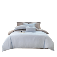 维科家纺(VEKEN)LJ全棉A类素色四件套-撞色款(蓝灰)200*230cm