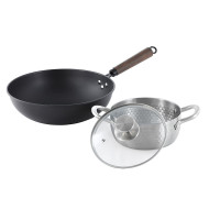 张小泉锤纹两件套锅具 炒锅32cm 汤锅20cm C35670100