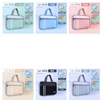 华杰透明网纱手提袋EN384颜色随机发1个装