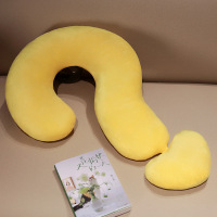 娇领问号颈枕抱枕办公室午睡枕 水晶超柔 颜色随机