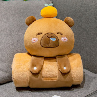 娇领卡通毯子立体卷毯毛绒公仔毯办公室午休大号毯子(100*170cm)