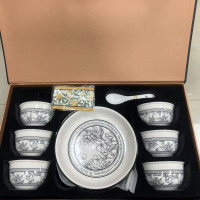 名凌餐具套装6碗6勺2盘--黑金--空中花园