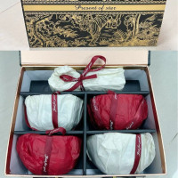 名凌餐具套装4碗4勺--黑金--空中花园(含雪梨纸配饰)