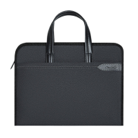 名凌牛津布商务办公手提文件袋会议包男士资料袋电脑包深灰色