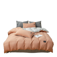 啄木鸟(plover)水洗棉麻床笠四件套-橘子ZMN-MM001