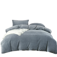 啄木鸟/PLOVER牛奶绒雕花四件套-简灰ZMN-NNR012