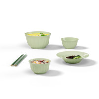 皖亭(WANTING)翡玉碗盘筷六件套 WT-FC-6A