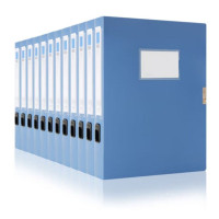 得力(deli)塑料档案框 财务凭证文件框 12只55mmA4加厚文件框P05603