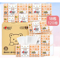 心相印DT1120(电商箱装)心相印婴儿120抽18包装三层立体压花塑装面巾纸