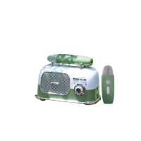 唱吧叮叮巴士迷你K歌音箱L2蓝牙无线麦克风音响一体机/双麦 绿色