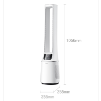美的(Midea)无叶电风扇家用12档柔风低噪智能AMS150E-PB白色