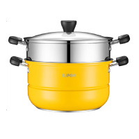 苏泊尔真味鲜不锈钢双层复底蒸锅(活力黄)EZ26BS08