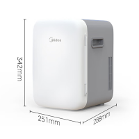 美的(Midea)10L迷你便携单门式冰箱冷暖箱 DC-10M(A) 灰色