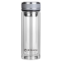 象力铭仕双层玻璃杯 灰色 360ml XL1212-360(40只装)