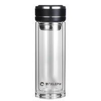 象力铭仕双层玻璃杯 黑色 360ml XL1212-360(40只装)