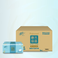 清风 原木纯品3层四叶草压花120抽抽取式面巾纸20包(整箱)