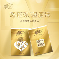 清风 原木纯品金装手帕纸加厚餐巾纸4层6张30包