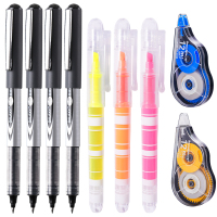 白雪文具 初中开学季套装11件套KX-001(直液式走珠笔*6+荧光笔*3+修正带*2)