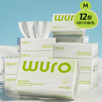 无染(wuro)益生菌保湿面巾纸4层100抽12包 WR112